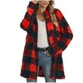 thumbnail image 1 of LYXSSBYX Winter Shackets for Women Women Casual Long Sleeve PlushLong Coat Tops Blouse Coat, 1 of 6