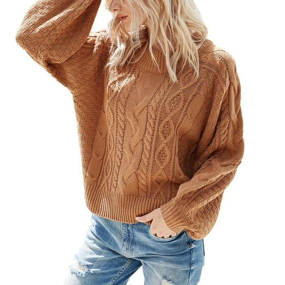 LYXSSBYX Women Fall Sweaters Dress for Women 2022 Hot Sale Clearance Fashion Women Casual O-Neck Turtleneck Solid Color Long Sleeve Pullover Sweater