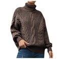 thumbnail image 1 of LYXSSBYX Women Fall Sweaters Dress for Women 2022 Hot Sale Clearance Fashion Women Solid Long Sleeve Sweater Turtleneck Sweater Pullover, 1 of 6
