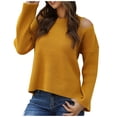 thumbnail image 1 of LYXSSBYX Women Fall Sweaters for Women 2022 Hot Sale Clearance Women Long Sleeve Knitted Loose Sweater Jumper Straples Tops Blouse, 1 of 6
