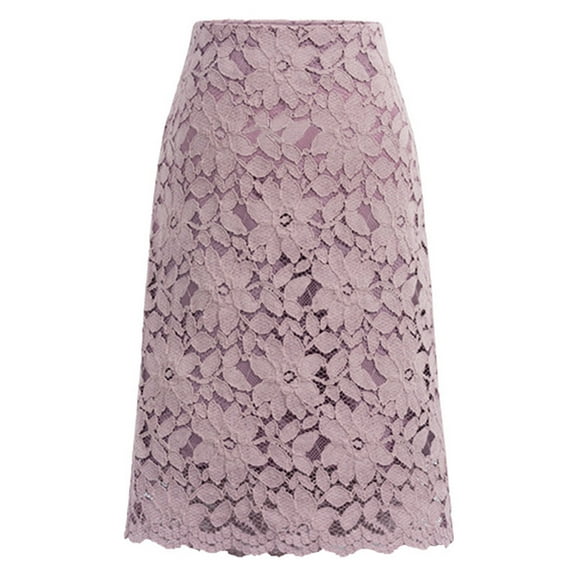 LYXSSBYX Women High Waist A-line Skirt Hot Sale Clearance Women Fashion Lace Skirt High Waist Solid Slimming A-Line Buttocks A-line Skirt