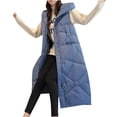 thumbnail image 1 of LYXSSBYX Women Long Sleeve Shacket Jacket Hot Sale Clearance Winter Coat Fashion Woman Lengthened and Thickened Medium Length Down Cotton Jacket, 1 of 8
