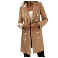 thumbnail image 1 of LYXSSBYX Women Long Sleeve Shacket Jacket Hot Sale Clearance Woman Artificial Wool Elegant Blend Coat Slim Female Long Coat Outerwear Jacket, 1 of 9