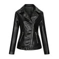 thumbnail image 1 of LYXSSBYX Women Long Sleeve Shacket Jacket Hot Sale Clearance Women Fashion Solid Zipper Leather Tops Cardigan with Pocket Short Coat Jacket, 1 of 5