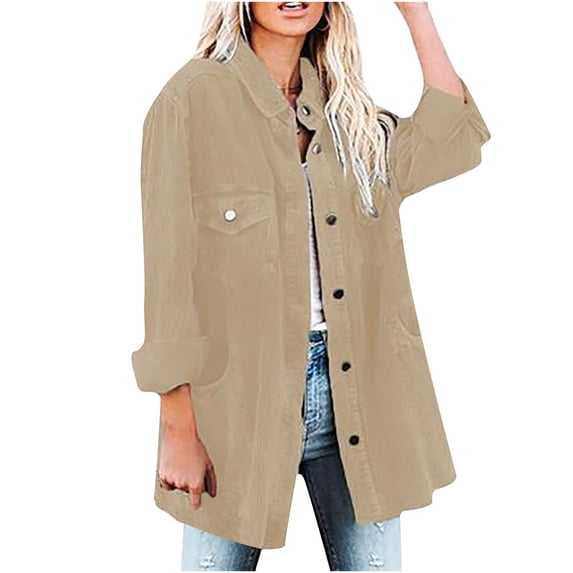 LYXSSBYX Women Long Sleeve Shacket Jacket Hot Sale Clearance Women‘s Fashion Soild T-Shirts Long Sleeve Tops Women's Blouse Coat