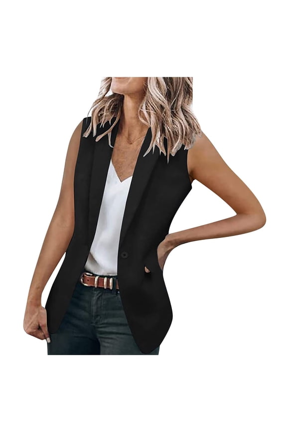 Women Long Sleeve Shacket Jacket Hot Sale Clearance Women's Sexy Fashion V-Neck Solid Sleeveless Pocket Cardigan Casual Outwear