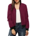 thumbnail image 1 of LYXSSBYX Women Long Sleeve Shacket Jacket Hot Sale Clearance Womens Classic Quilted Jacket Short Bomber Jacket Coat, 1 of 9