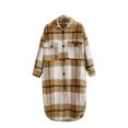 thumbnail image 1 of LYXSSBYX Women Long Sleeve Shacket Jacket Hot Sale Clearance Womens Plaid Long Wool Blend Coat Button Down Casual Boyfriend Flannel Shirts, 1 of 5