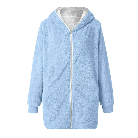 LYXSSBYX Women Long Sleeve Shacket Jacket Hot Sale Clearance Womens Solid Oversized Zip Down Hooded Coat Cardigans Outwear with Pocket