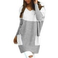 thumbnail image 1 of LYXSSBYX Women Long Sleeve Tops Womens Sexy Causal Long Sleeve Sweater Sweatshirt Baggy V Neck Knitted Jumper, 1 of 3