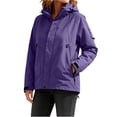 thumbnail image 1 of LYXSSBYX Women Waterproof Hooded Windbreaker Jacket, Full Zip Snap Placket Adjustable Cuff Hem Outdoor Rain Coat with Multi Zipper Pockets, 1 of 9