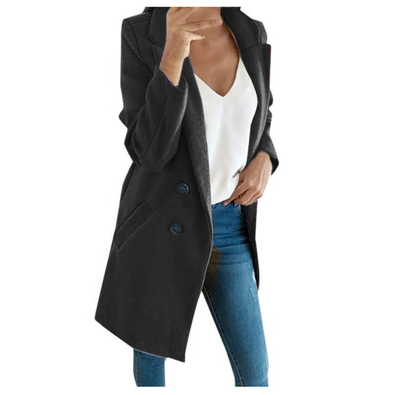 LYXSSBYX Womens Blazers for Work Casual Fashion Womens Warm Faux Coat Cardigan Winter Solid Long Sleeve Outerwear