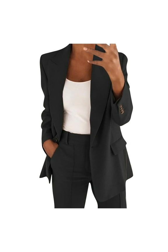 Womens Blazers on Clearance Women Loose Top Long Sleeve Casual Jacket Ladies Office Wear Blouse Top