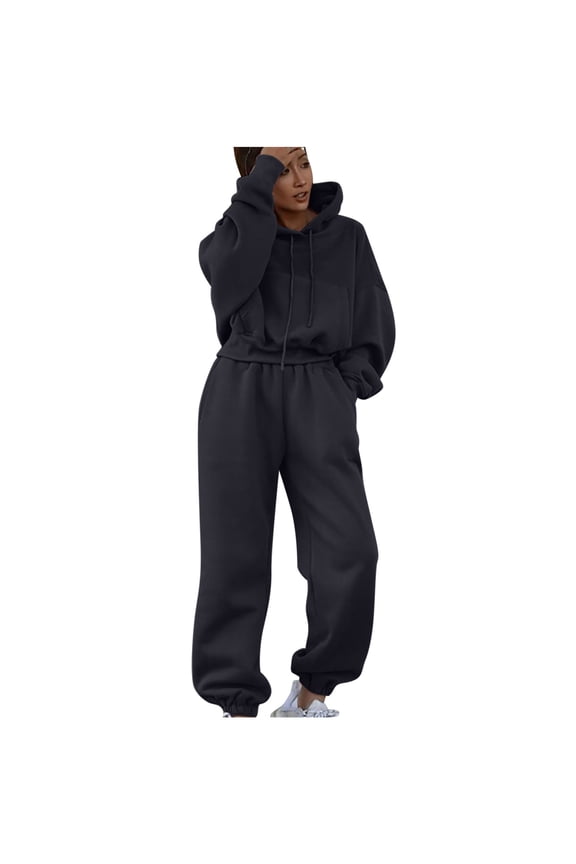 Womens Clothes 2 Piece Sets Women's Fall and Winter Casual Long Sleeved Sweater Trousers Two-piece Suit