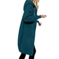 thumbnail image 1 of LYXSSBYX Womens Coats and Jackets Clearance Women's Solid Color Jacket Thickening and Fleece Autumn and Winter Casual Zipper Long Sleeve Pocket Hooded Long Sweater, 1 of 1