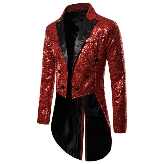 LYXSSBYX Womens Coats and Jackets Clearance Men's Autumn and Winter Fashion Personality Sequins Casual Suit Jacket