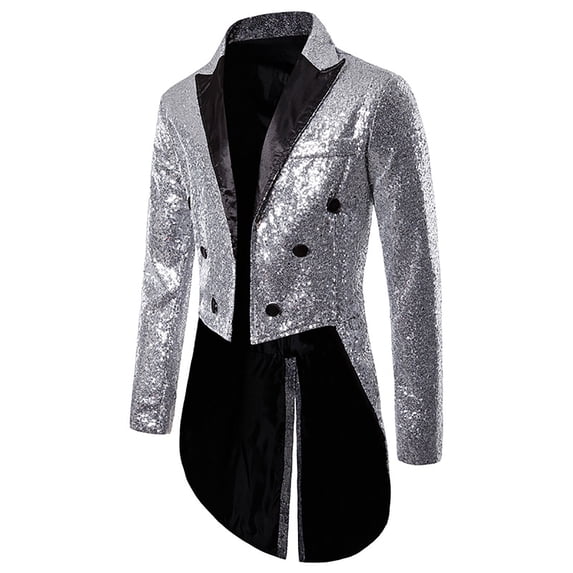 LYXSSBYX Womens Coats and Jackets Clearance Men's Autumn and Winter Fashion Personality Sequins Casual Suit Jacket