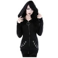 thumbnail image 1 of LYXSSBYX Womens Coats and Jackets Clearance Women Plus-Size Loose Gothic Punk Long Sleeve Hooded Black Cardigan Zipper Jacket Coat, 1 of 1