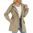 thumbnail image 1 of LYXSSBYX Womens Fashion Hoodies Sweatshirts Ladies' Outdoor Sports Waterproof Drawstring Pocket Detachable Hooded Jacket, 1 of 9