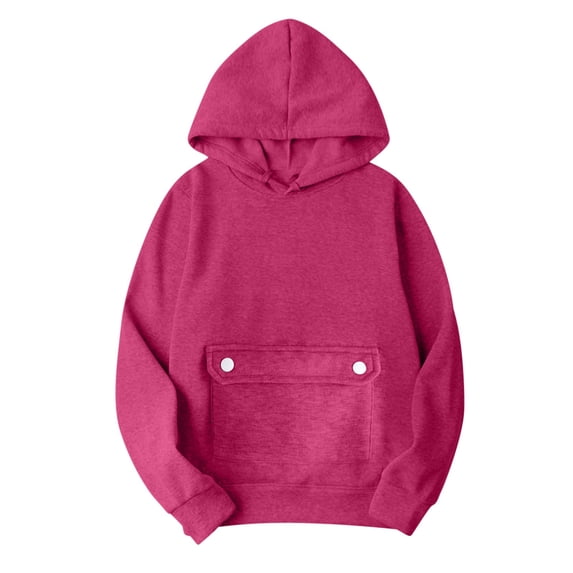 LYXSSBYX Womens Fashion Hoodies Sweatshirts Women Fall Winter Solid Color V-Neck Button Crop Workout Long Sleeve Sexy Hoodied Tops Pullover Blouse
