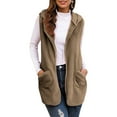 thumbnail image 1 of LYXSSBYX Womens Fashion Hoodies Sweatshirts Women Solid Casual Tops Sleeveless Hooded Fleece Blanket Jacket with Pocket, 1 of 7