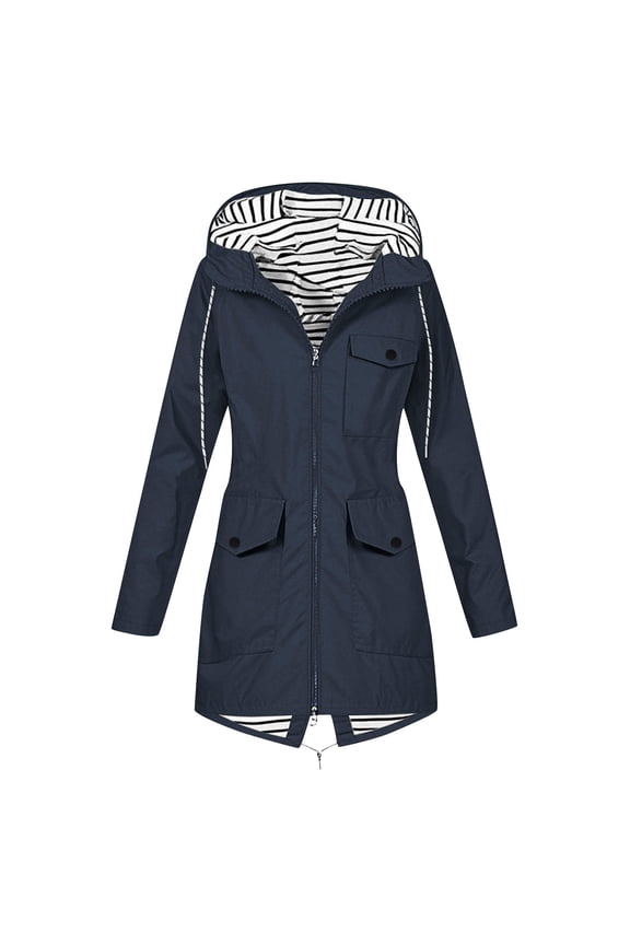 Womens Fashion Hoodies Sweatshirts Women Solid Color Rain Jacket Outdoor Hooded Windproof Loose with Pocket Coat