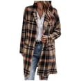 thumbnail image 1 of LYXSSBYX Womens Jackets and Coats Clearance Women Casual Long Sleeve Buttons Loosing Printing Lattice Coat Tops, 1 of 8
