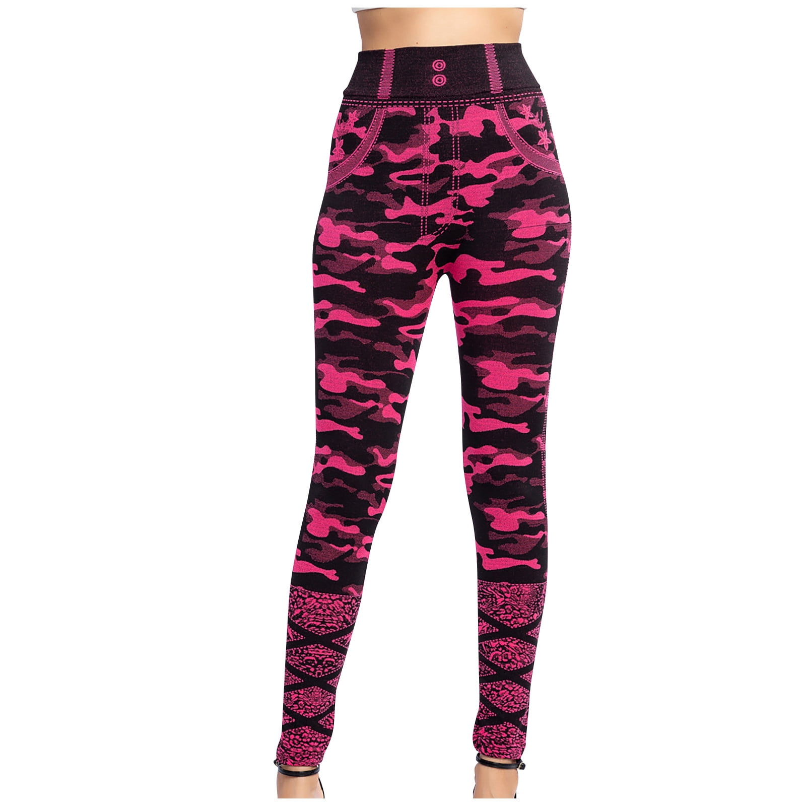 Women's Faux Denim Printed Comfort And Casual Leggings Plus Size main image 1