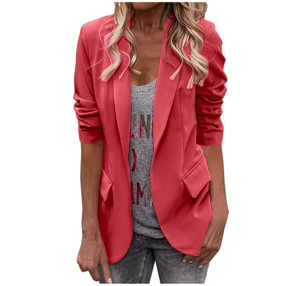 LYXSSBYX Womens Long Sleeve Dress Fashion Women Casual Pockets Long Sleeve Casual Solid Coat Cardigan Blouse