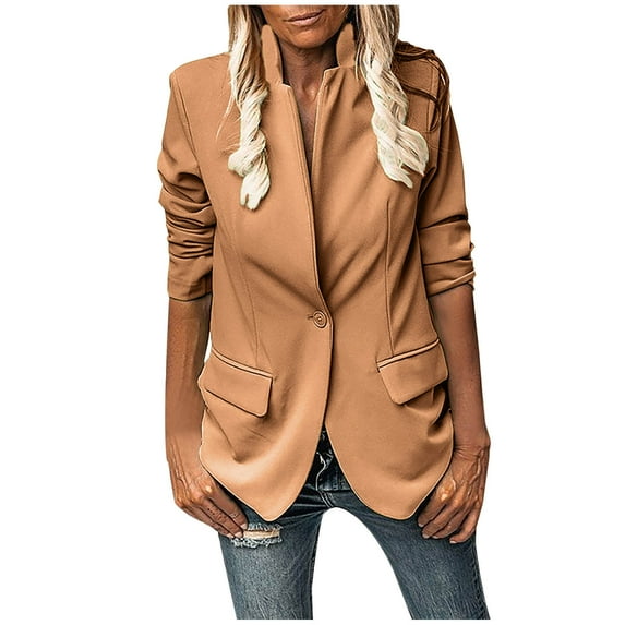 LYXSSBYX Womens Long Sleeve Dress Hot Sale Clearance Fashion Women Casual Pockets Long Sleeve Casual Solid Coat Cardigan Blouse
