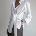 thumbnail image 1 of LYXSSBYX Womens Long Sleeve Dress Fashion Women Solid Color Long Sleeve Comfortable Breathable V-Neck Shirt Tops, 1 of 5