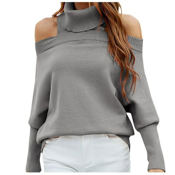 LYXSSBYX Womens Long Sleeve Dress Hot Sale Clearance Ladies Autumn And Winter Solid Color Turtleneck Pullover Design Sweater Long Sleeve Top Turtleneck Sweater