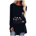 thumbnail image 1 of LYXSSBYX Womens Long Sleeve Dress Hot Sale Clearance Women Fashion O-neck Pullover Flower Printing Long Sleeves Sweater T-shirt Tops, 1 of 4