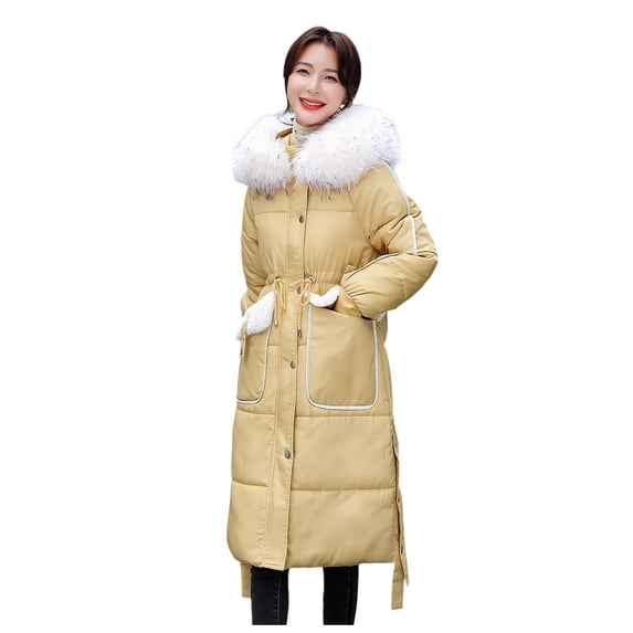 LYXSSBYX Womens Long Sleeve Dress Hot Sale Clearance Women Winter Long Sleeve Hooded Padded Coat Outerwear