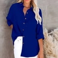 thumbnail image 1 of LYXSSBYX Womens Long Sleeve Dress Women's Funny Fashion Solid Color Buttons Long Sleeve Loose Tops Blouse, 1 of 5