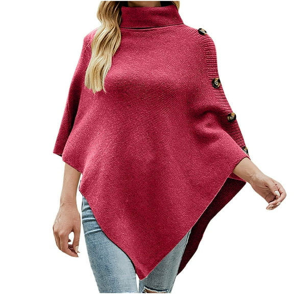 LYXSSBYX Womens Long Sleeve Dress Hot Sale Womens Tops 2022 New Fashion Autumn Winter Solid Shawl Button Cloak Lapel-Neck Knitting Coat Tops
