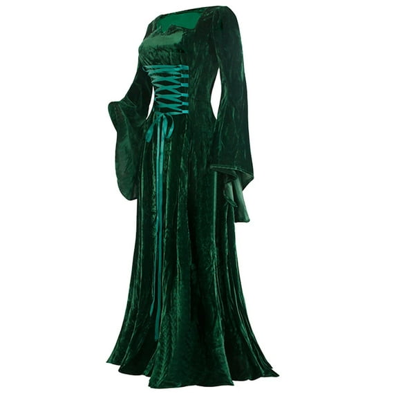 LYXSSBYX Womens Long Sleeve Dresses Clearance Women's Long Dress Vintage Long Sleeve Floor Length Dress Elegant Elven Dress
