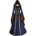 thumbnail image 1 of LYXSSBYX Womens Long Sleeve Dresses Clearance Women's Medieval Costume Retro Renaissance Women's Dress, 1 of 2