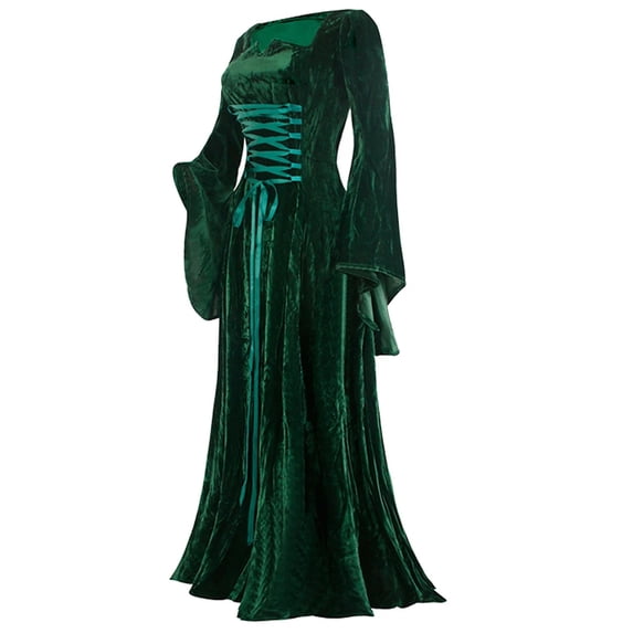 LYXSSBYX Womens Long Sleeve Dresses Women's Long Dress Vintage Long Sleeve Floor Length Dress Elegant Elven Dress