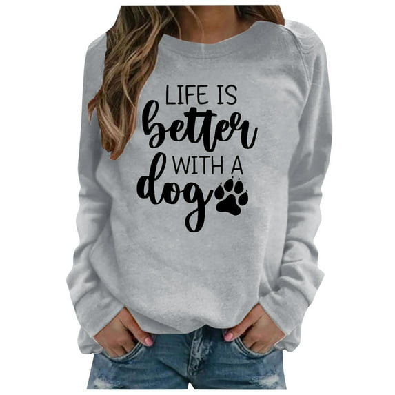 LYXSSBYX Womens Long Sleeve Tops Hot Sale Clearance Womens Summer Sexy Shirts Round Neck Long Sleeve Tops Printed Regular Blouse