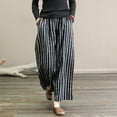 thumbnail image 1 of Womens Plus Size Capris Clearance Pants for Women Casual Summer Drawstring Elastic High Waist Linen Pant Pockets Cropped Trouser, 1 of 8