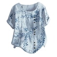 thumbnail image 1 of LYXSSBYX Womens Plus Size Clearance $10 Shirts Women's Fashion Casual T-Shirt Short Sleeve O-Neck Sweatshirt Tops Blouse, 1 of 1