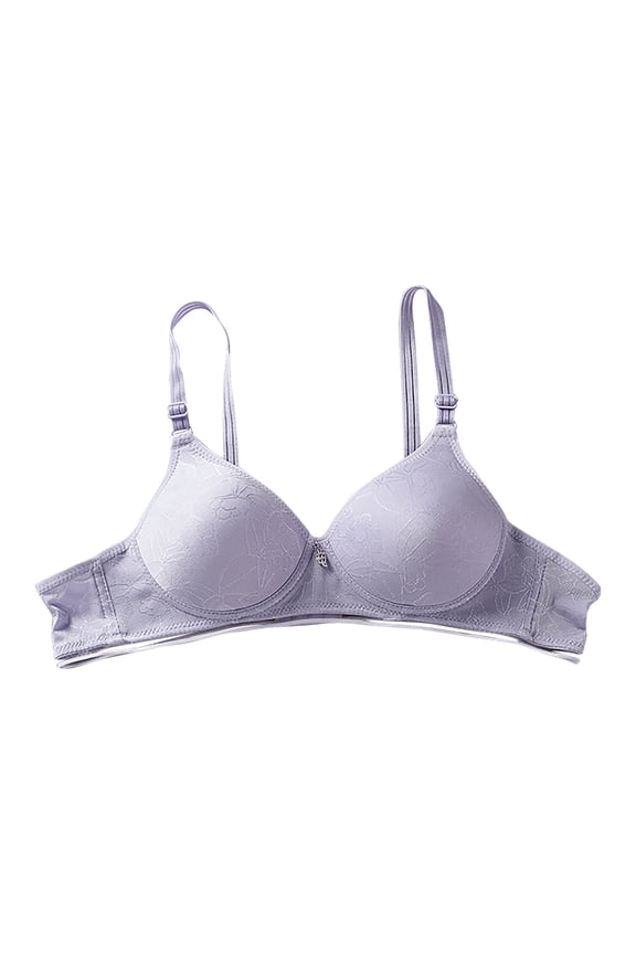 Womens Plus Size Woman's Printing Gathered Together Daily Bra Underwear No Rims