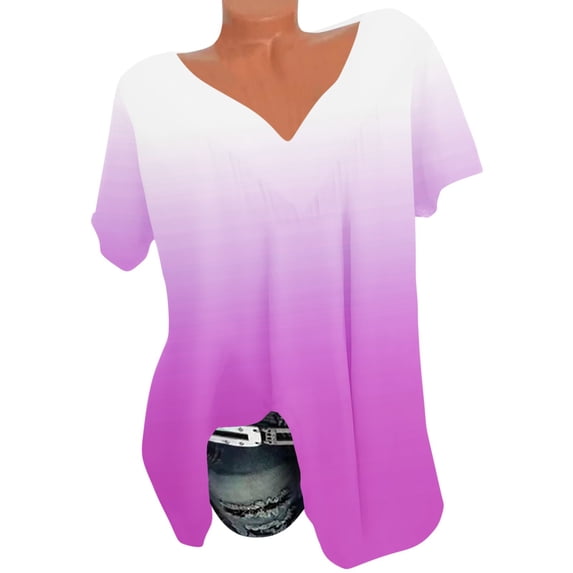 LYXSSBYX Womens Summer Tops Casual Short Sleeves Women Plus Size Short Sleeves V-Neck Print Blouse Pullover Tops Short Sleeve Blouses
