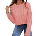 thumbnail image 1 of LYXSSBYX Womens Sweaters Clearance Women's Fashion Autumn and Winter Casual Button Round Neck Long Sleeve Solid Color Sweater Tops Blouse, 1 of 1