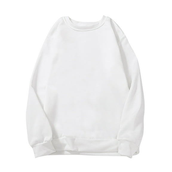 LYXSSBYX Womens Sweatshirts Women Solid Color Long Sleeve Loose Round Neck Long-Sleeved Sweater Blouse