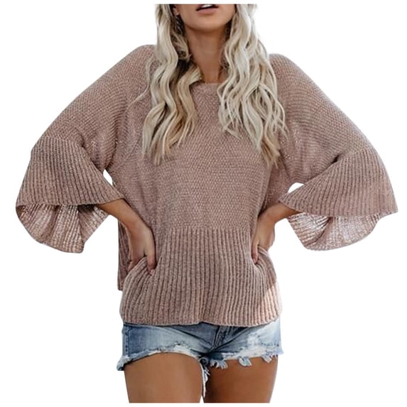 LYXSSBYX Womens Swimsuit Cover up Dress Lady Fashion Sexy Women Tops Smock Knitting Solid Color Hollow out Blouse