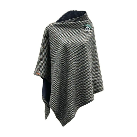 LYXSSBYX Womens Swimsuit Cover up Dress Women Winter Stitching Print Shawl Sweater Cloak Cape Winte