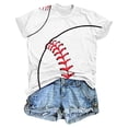 thumbnail image 1 of LYXSSBYX Womens T Shirts Graphic Tees Trendy Women's Baseball Printed Casual Round Neck Printed Short Sleeved T-Shirt Top, 1 of 4