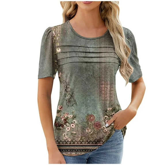 LYXSSBYX Womens T Shirts Graphic Tees Trendy Women's Oversized Casual Printed Short Sleeved Round Neck Shirt